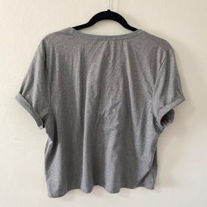 Red Blue Gray Crop Top